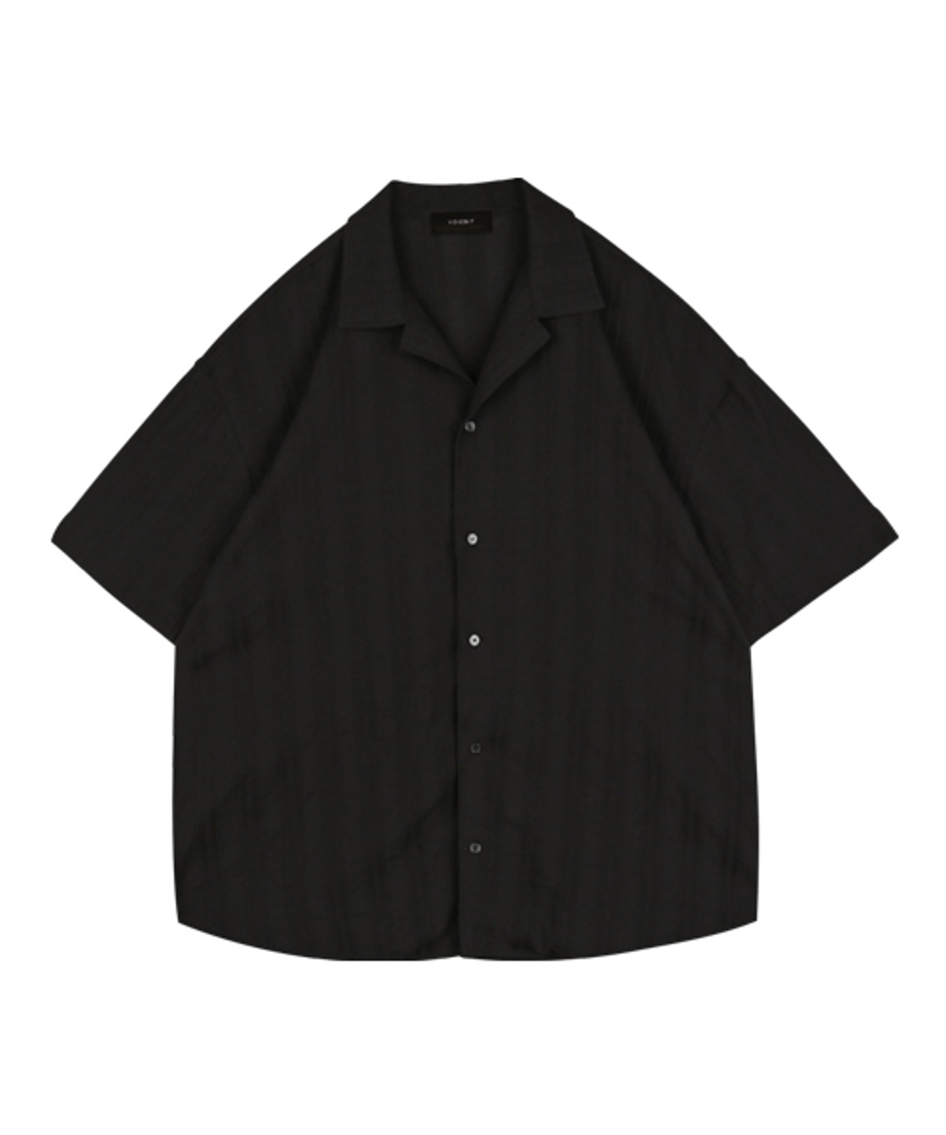V1004 몰디브 오픈 카라 셔츠 (블랙)