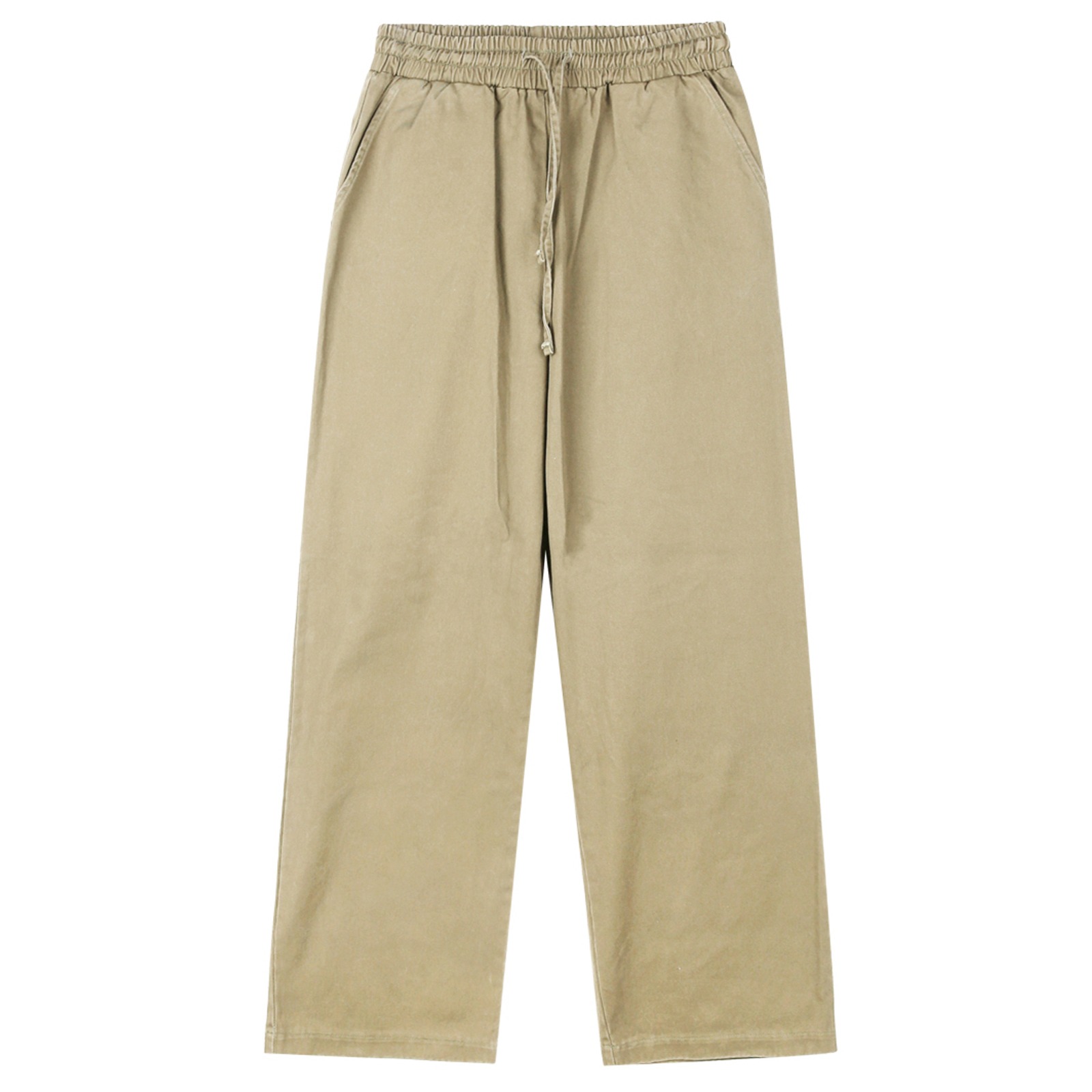 V149 wide cotton banding pants (beige)