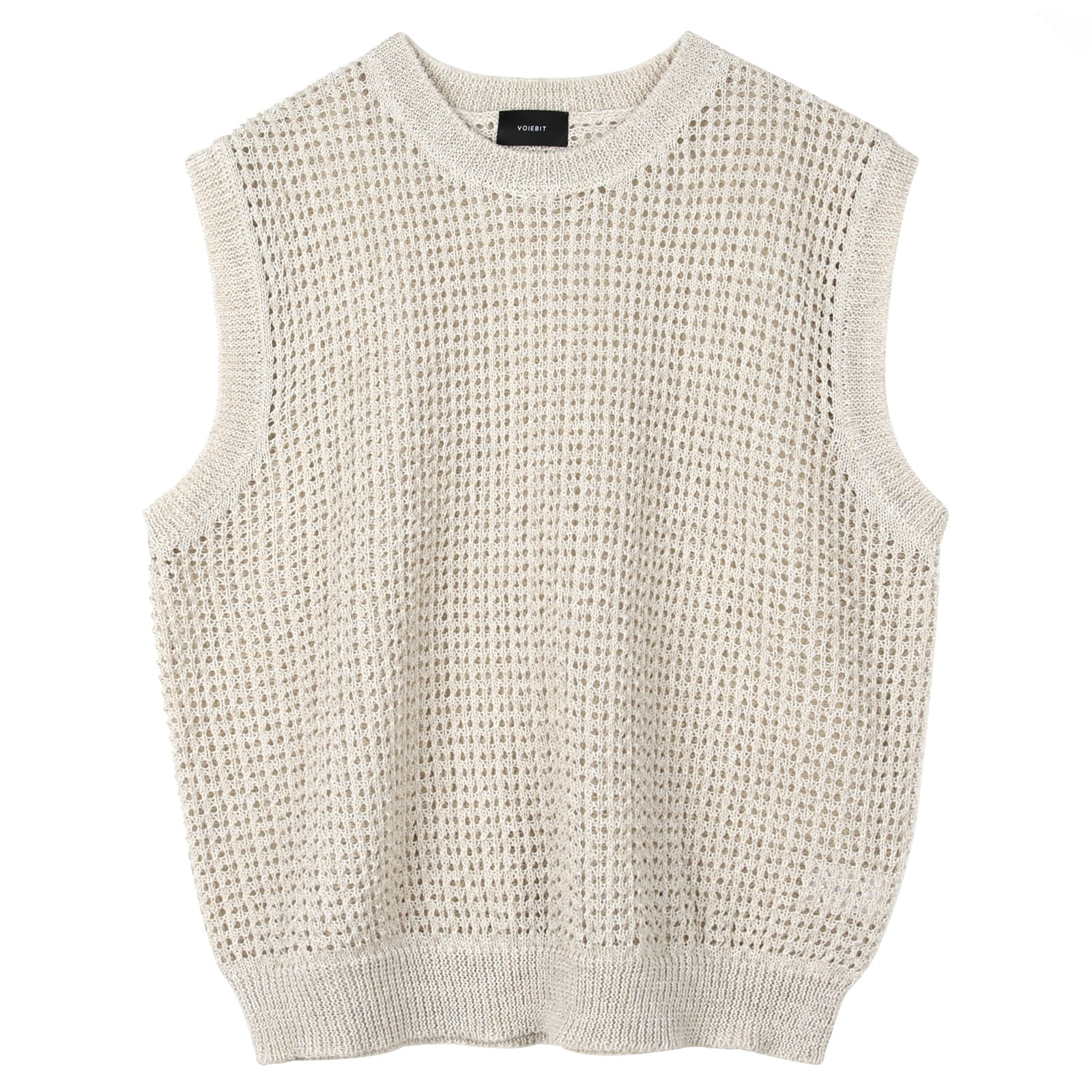 V159 neted knit vest (beige)