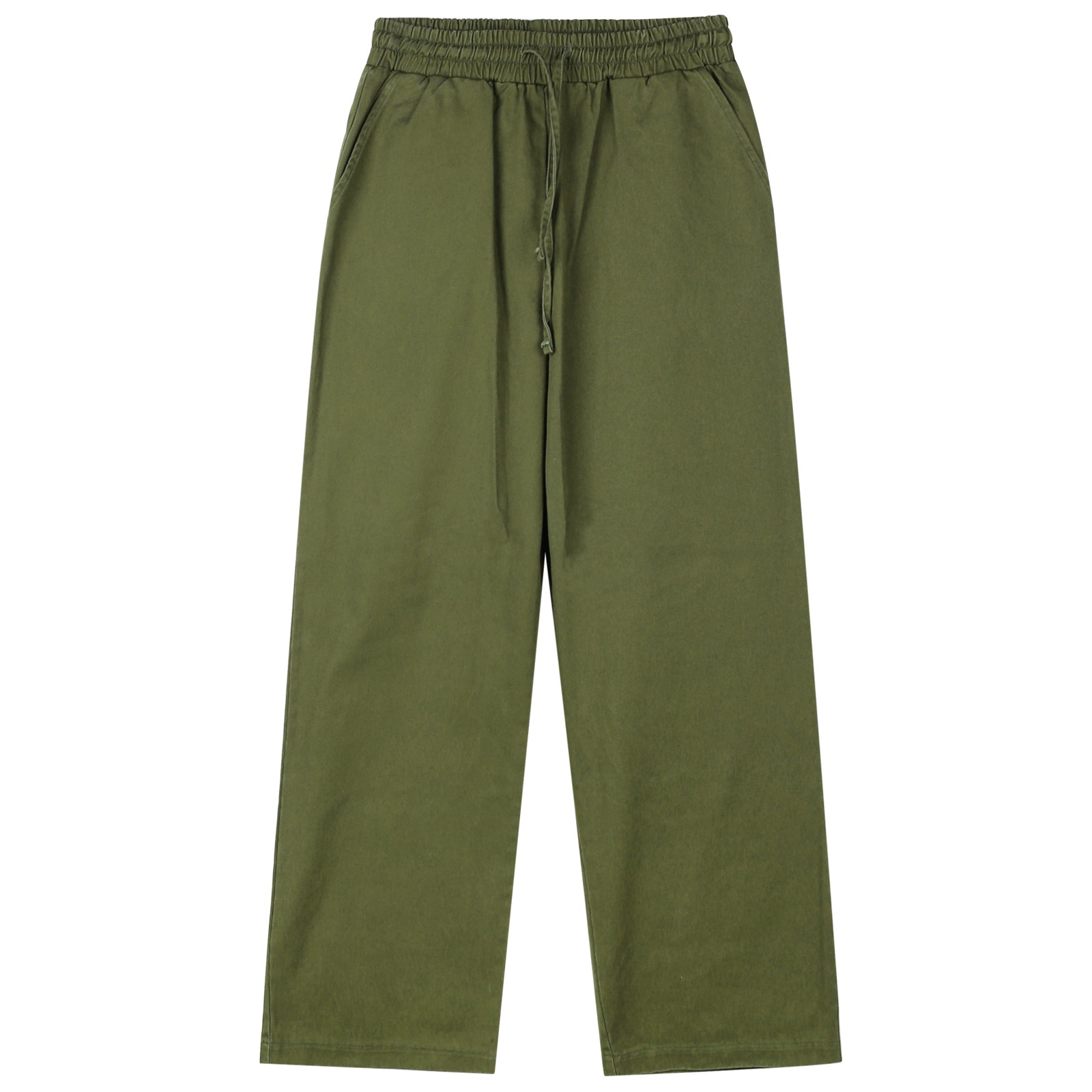 V149 wide cotton banding pants (khaki)