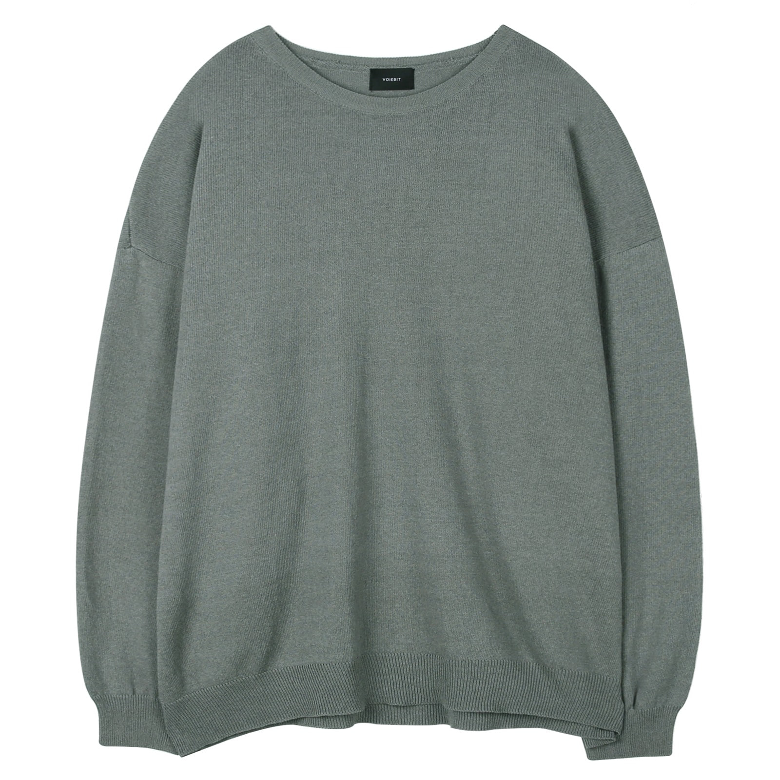 V158 loose linen round knit (charcoal)