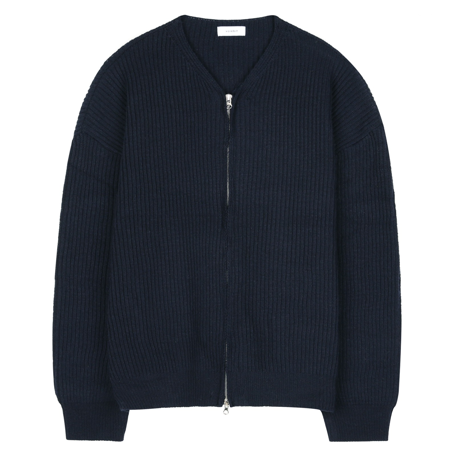 V169 cash wool knit cardigan (navy)