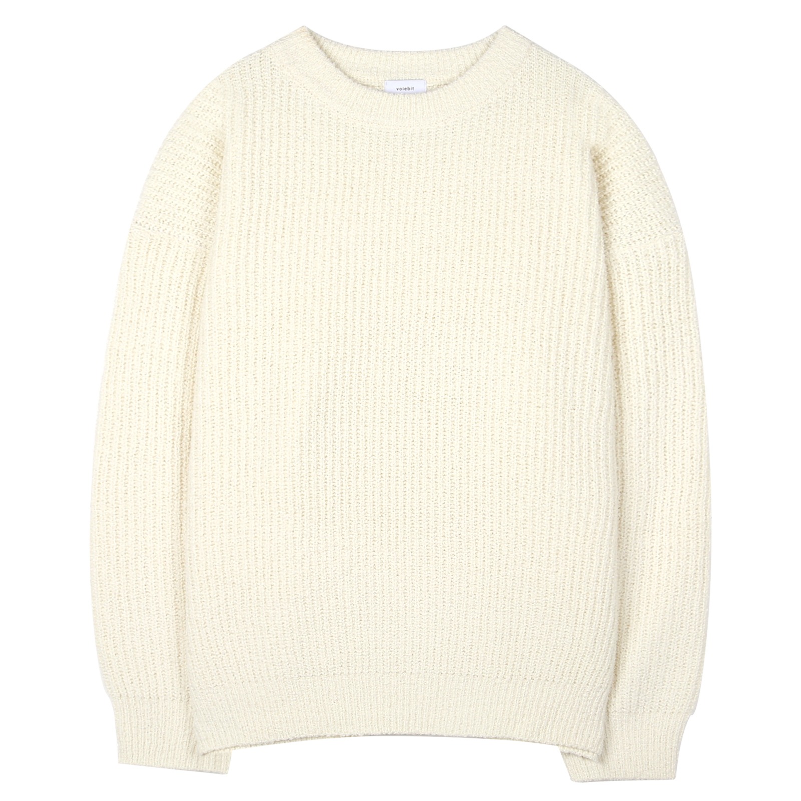 V174 overfit boucle round knit (cream)